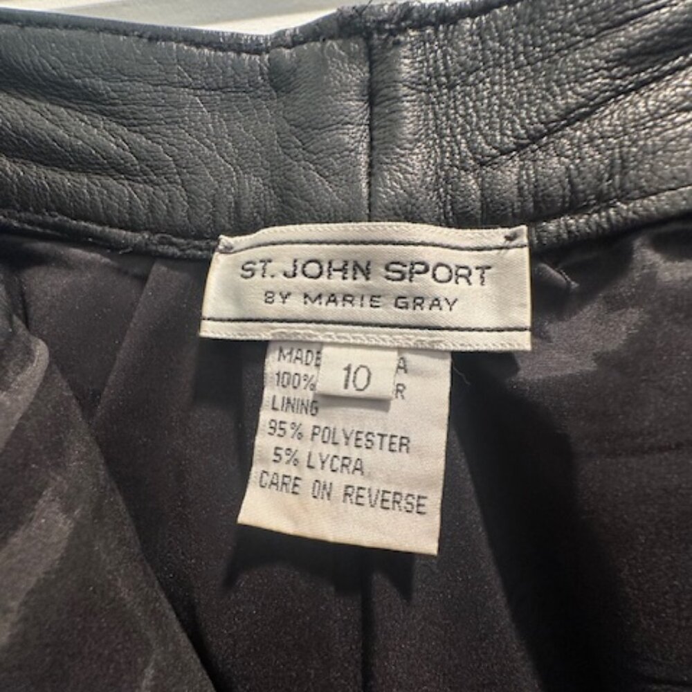 St. John black leather pants